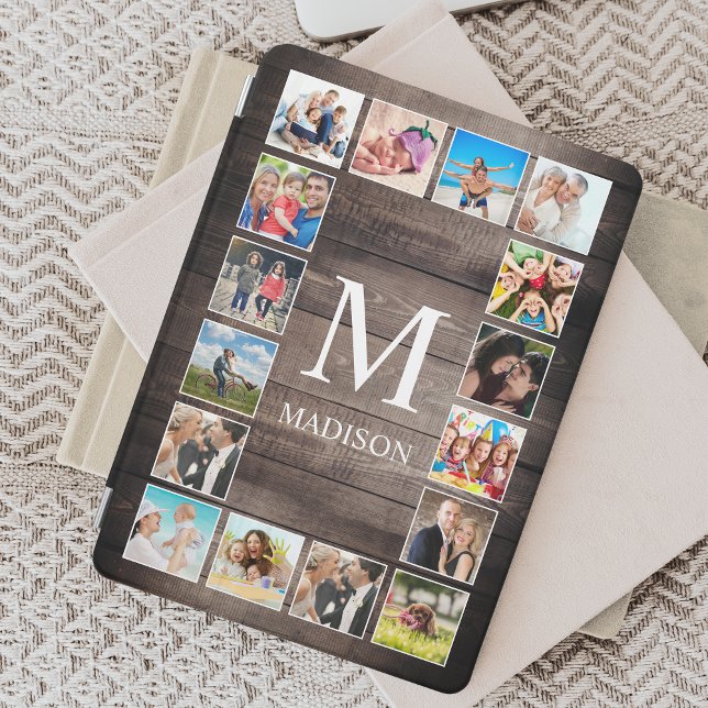 Custom Photo Collage Rustic Farmhouse Family iPad Pro Cover (Creator Uploaded)