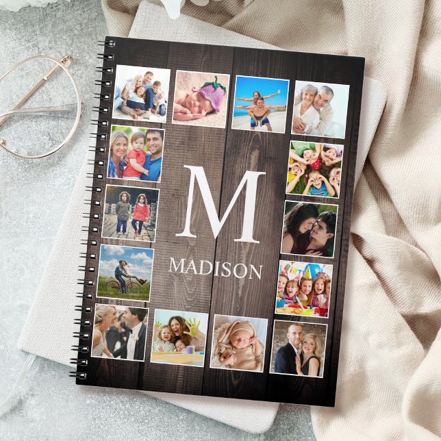 Custom Photo Collage Rustic Farmhouse Family Notebook (Creator Uploaded)