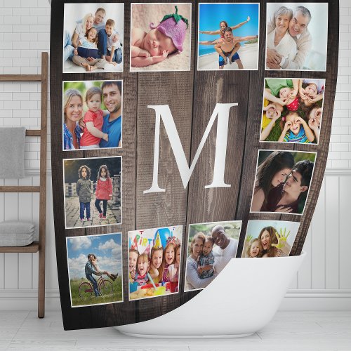 Custom Photo Collage Rustic Farmhouse Family Shower Curtain
