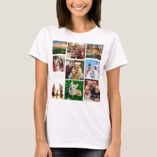 Custom Photo Collage Shirt, Custom 9 Photos   T-Shirt