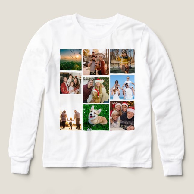 Custom Photo Collage Shirt, Custom 9 Photos   Tri-Blend Shirts (Design Front)