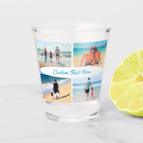 Custom Photo Collage Shot Glass Your Photos Text