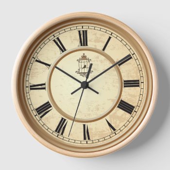 Custom Photo Collage Simple Unique Vintage Clock by ReligiousStore at Zazzle