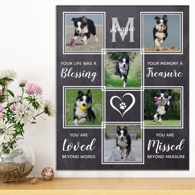 Custom Photo Collage Slate Pet Memorial Acrylic Print (Creator Uploaded)
