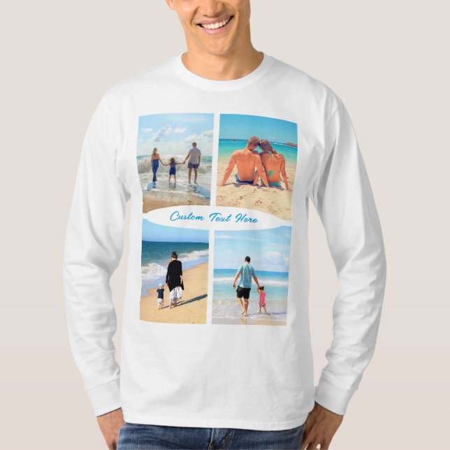 Custom Photo Collage T-Shirt Your Favorite Photos (Front)