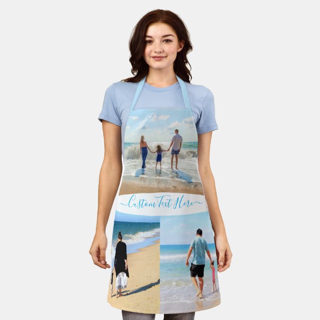 Custom Photo Collage Text Apron Your Photos Gift (Worn)