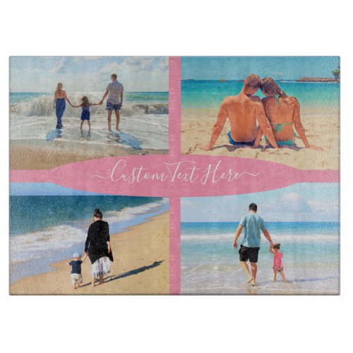Custom Photo Collage Text Family Love Personalized Cutting Board