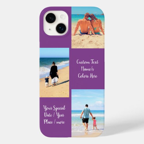 Custom Photo Collage Text Name Your Family Photos Case_Mate iPhone 14 Plus Case