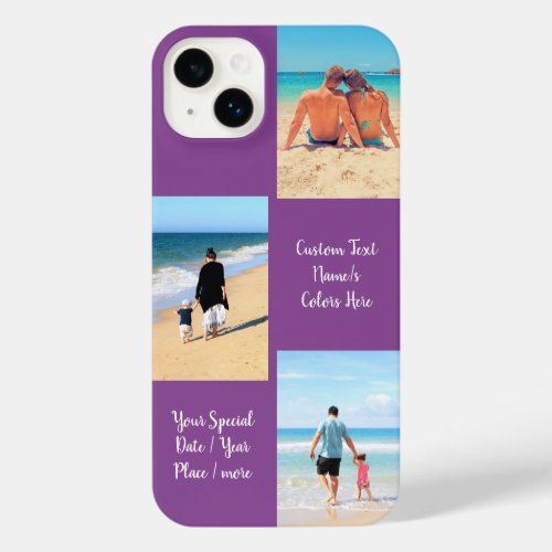 Custom Photo Collage Text Name Your Family Photos iPhone 14 Plus Case