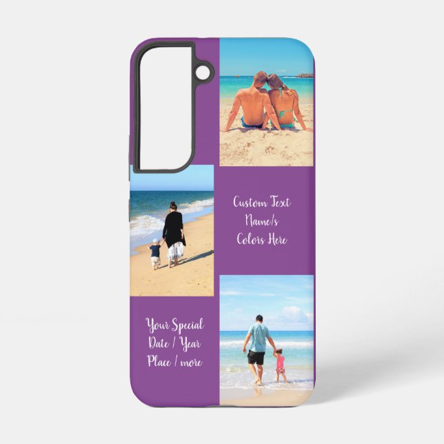 Custom Photo Collage Text Name Your Photos Gift Samsung Galaxy Case (Back)
