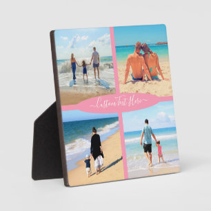 Custom Photo Collage Text Plaque - Family Memories