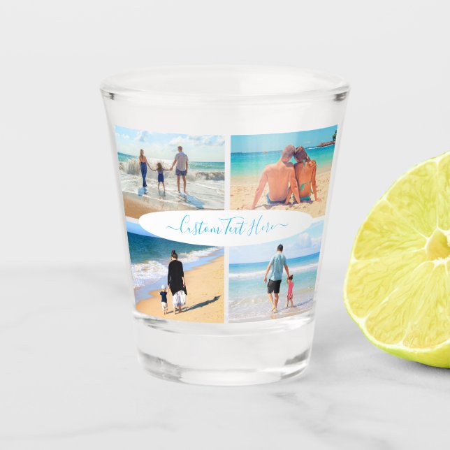 Custom Photo Collage Text Shot Glass Personalized (Front)