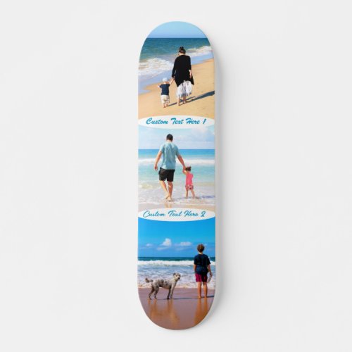 Custom Photo Collage Text Skateboard Your Photos