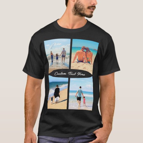 Custom Photo Collage Text T_Shirt with Your Photos