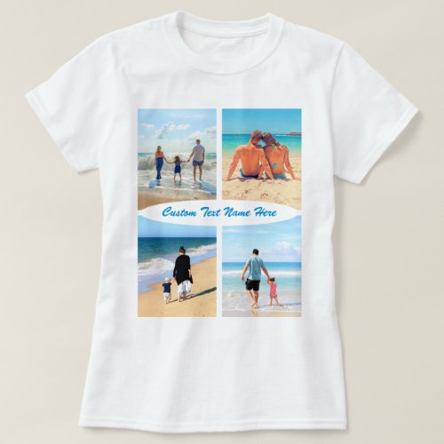Custom Photo Collage Text T_Shirt Your Photos Gift