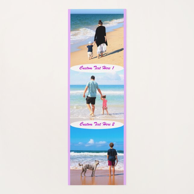 Custom Photo Collage Text Yoga Mat Your Photo Gift (Back)