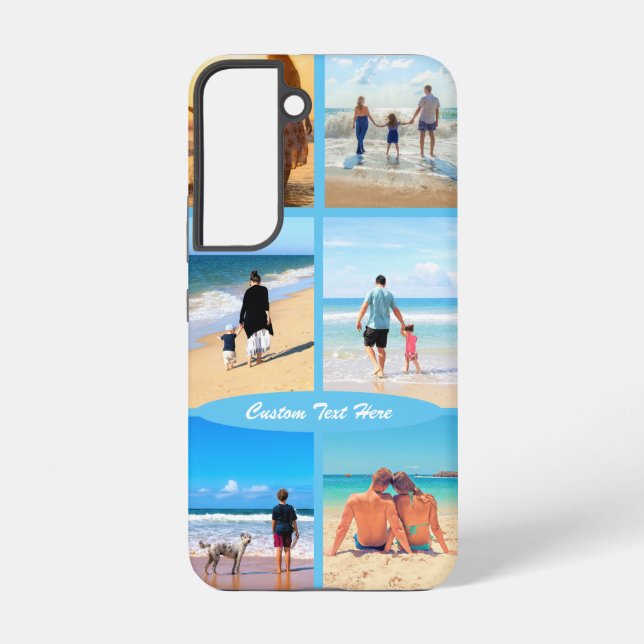 Custom Photo Collage Text Your Family Photos Samsung Galaxy Case (Back)