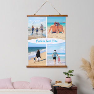 Custom Photo Collage Text Your Favorite Photos Hanging Tapestry