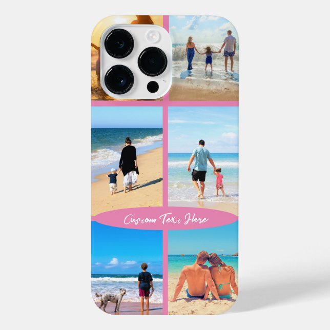 Custom Photo Collage Text Your Favorite Photos iPhone Case (Back)