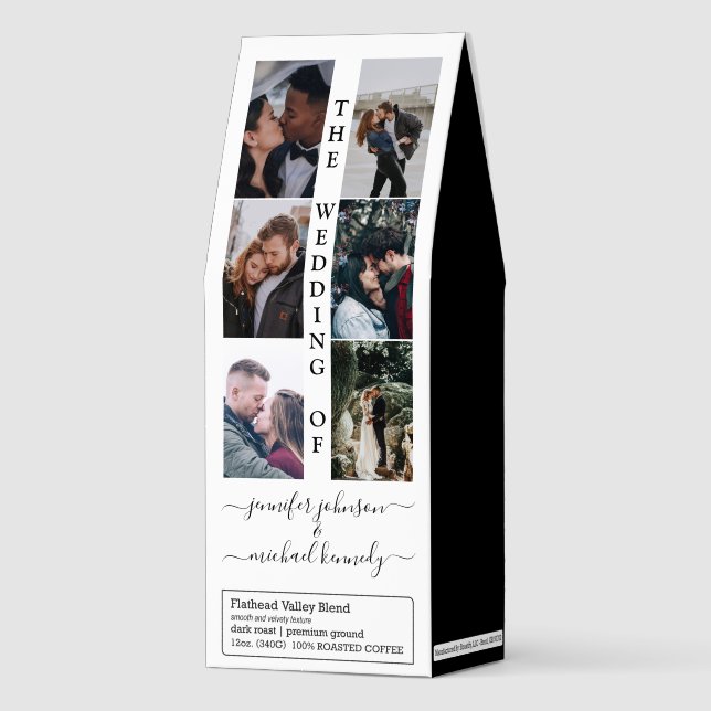 Custom Photo Collage Thank you Wedding Favor  Roasted Coffee (Front)