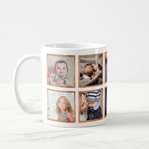 Custom Photo Collage Trendy Rose Gold Coffee Mug - Create your own personalized family photo collage mug with your custom images. Add your favorite photo, design or artwork to create something really unique. To edit this design template, click 'Change' and upload your own image as shown above.
Treat yourself or make the perfect gift for family, friends, parents and grandparents!