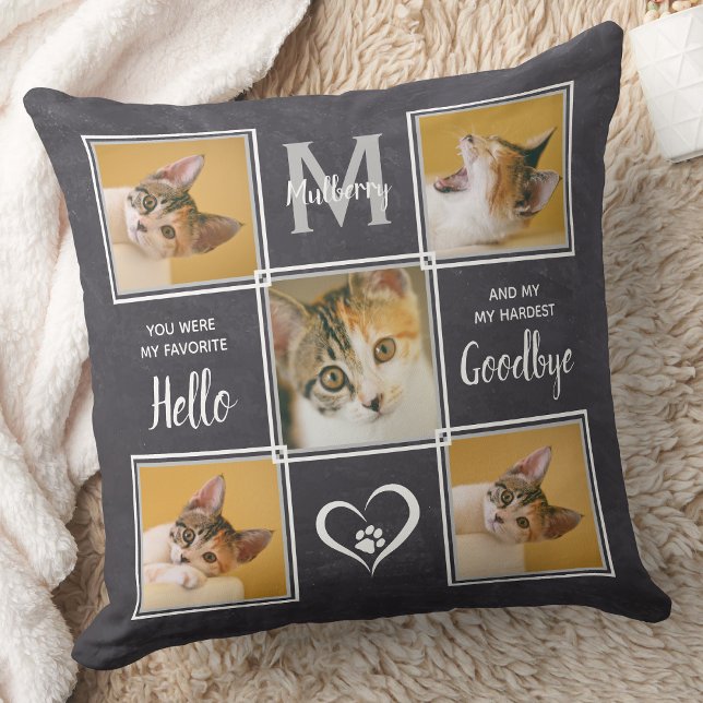 Custom Photo Collage Unique Pet Memorial Throw Pillow (Creator Uploaded)