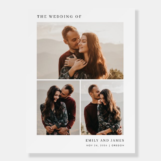 Custom Photo Collage Wedding Welcome Foam Board (Front)