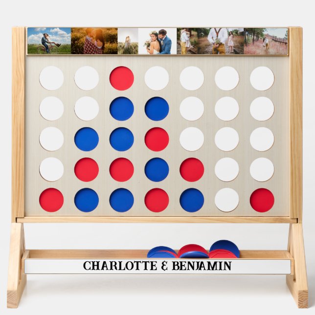 Custom Photo Collage Wedding Yard Games Fast Four (Front)