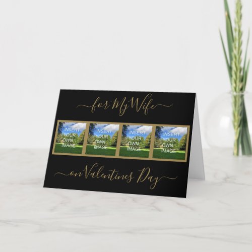 Custom Photo Collage Wife Valentines Holiday Card