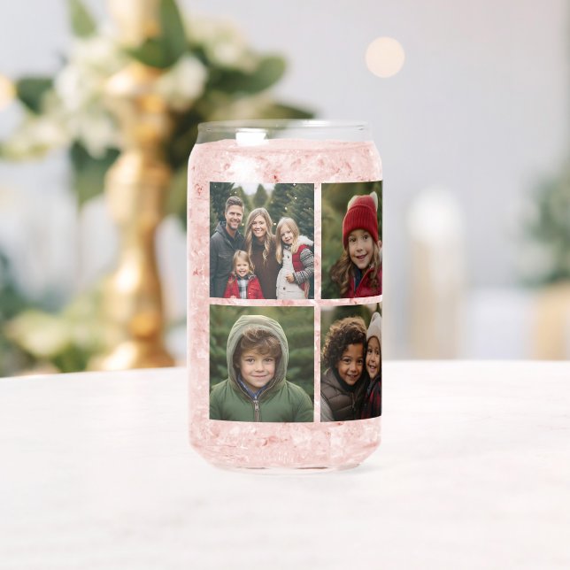 Custom Photo Collage with Square Photos Can Glass (Insitu (Wedding))