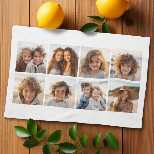 Custom Photo Collage with Square Photos Kitchen Towel