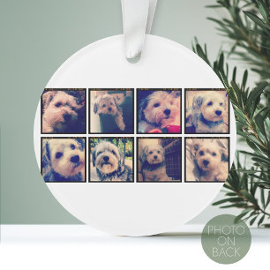 Custom Photo Collage with Square Photos Ornament