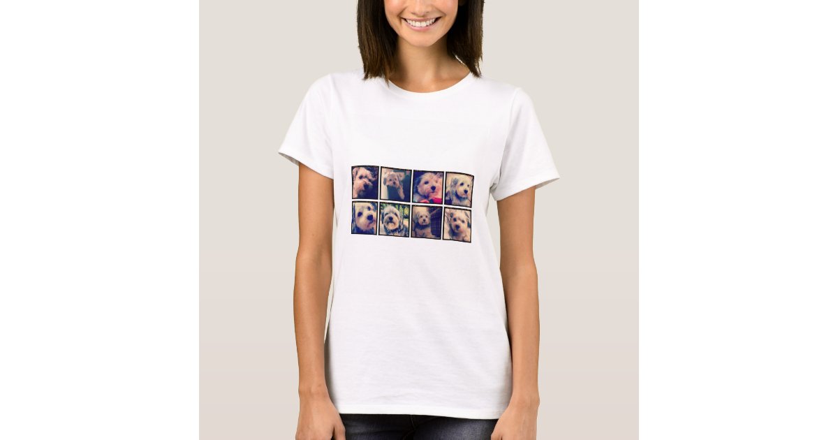 Custom Photo Collage with Square Photos T-Shirt | Zazzle