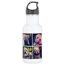 Custom Photo Collage with Square Photos Water Bottle Custom Photo Collage with Square Photos Water Bottle