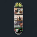 Custom photo collage your name | 5 black skateboard<br><div class="desc">Celebrate the year that was with this easy to personalize eight photo collage that has templates for your custom wording and name.</div>