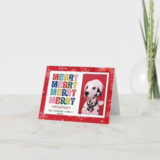 Custom Photo Colorful Christmas Flat Holiday Card (Front)