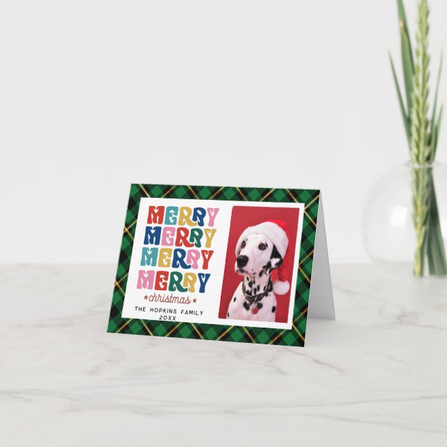 Custom Photo Colorful Christmas Flat Holiday Card (Front)