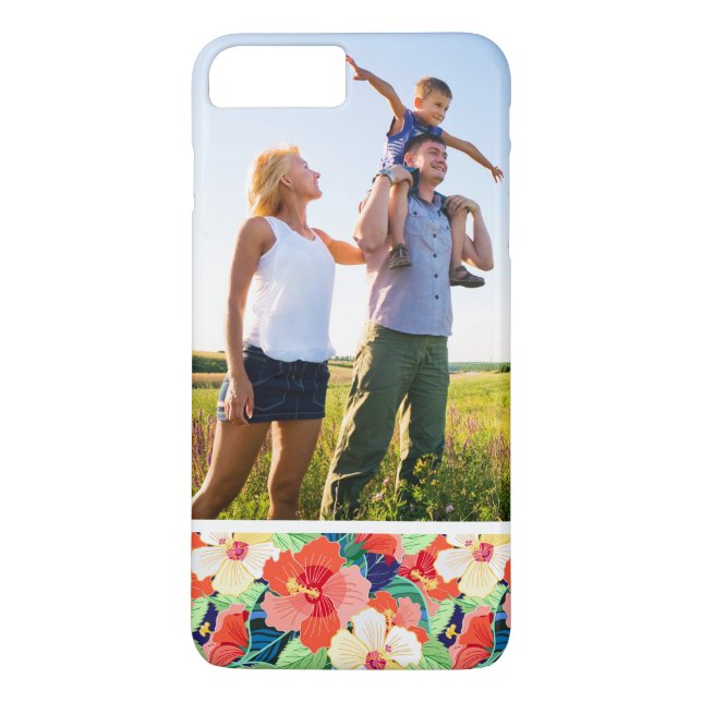 Custom Photo Colorful Hibiscus Pattern Case-Mate iPhone Case (Back)