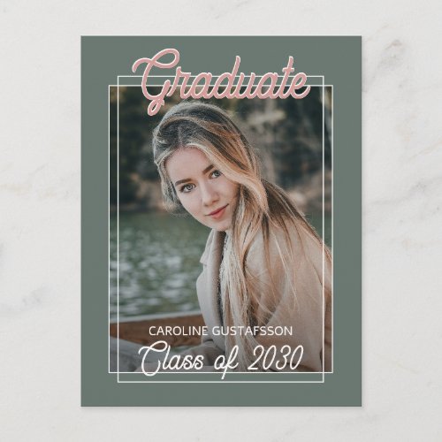 Custom Photo Congratulations Graduate Announcement Postcard