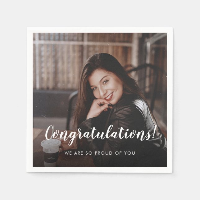 Custom Photo Congratulations Napkins (Front)