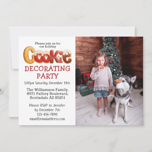 Custom Photo Cookie Decorating Party Invitation