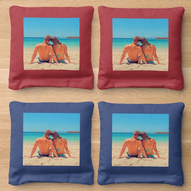 Custom Photo Cornhole Bags Your Photos Design (Wood)