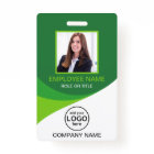 Custom Photo Corporate Employee Name Barcode Green