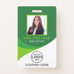 Custom photo corporate employee name tags Green Badge<br><div class="desc">Custom photo corporate employee name tags Green Badge</div>