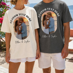 Custom Photo Couple and Text Anniversary Gift  T-Shirt