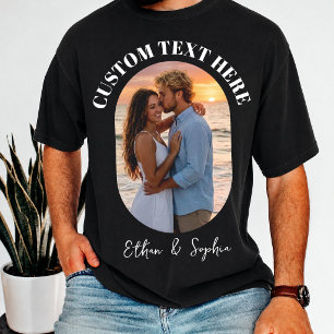 Custom Photo Couple and Text Honeymoon Outfits T-Shirt