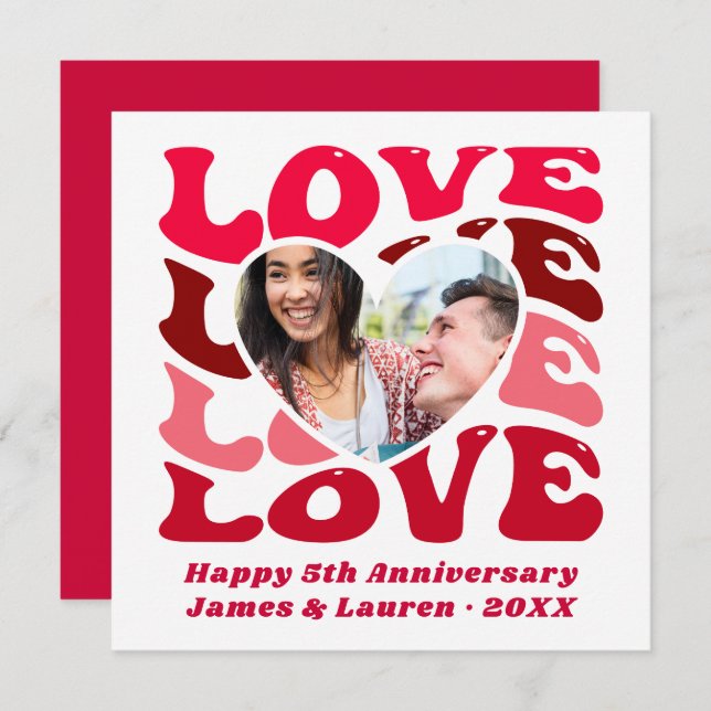 Custom Photo Couple Anniversary Card (Front/Back)