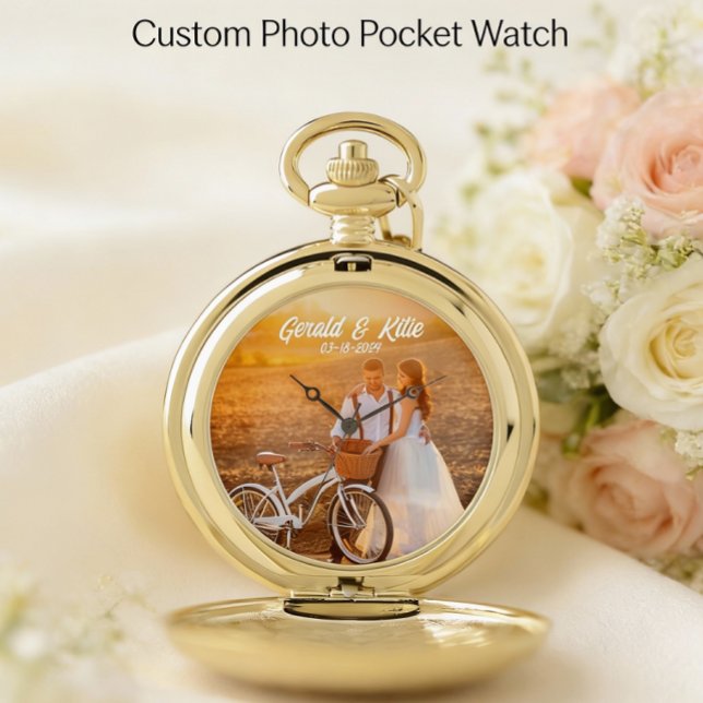 Custom Photo Couple Gift with Names & Date– Couple Pocket Watch (Creator Uploaded)