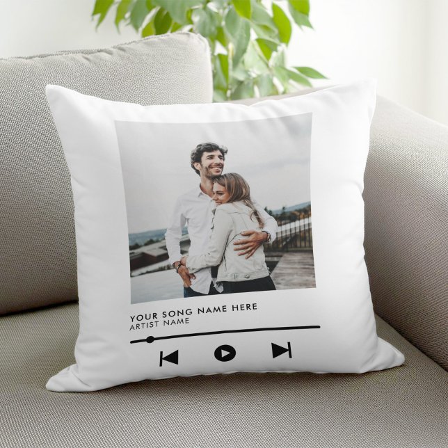 Custom Photo Couple Love Song Throw Pillow (Creator Uploaded)