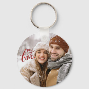 Custom Photo Couple My Love Keychain